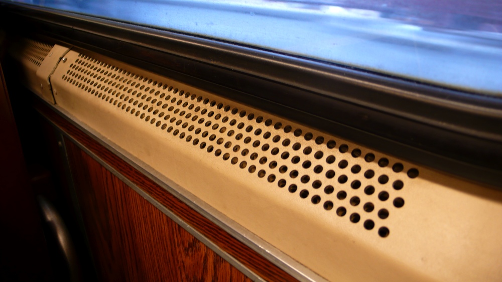 window sill of a train
